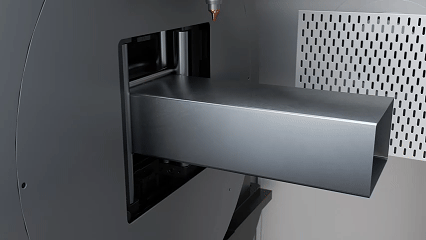 Laser cutting software with intelligent nesting for high efficiency sheet metal processing.